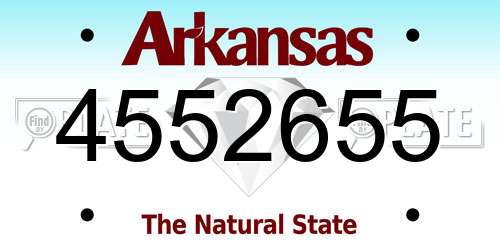 4552655 Arkansas License Plate