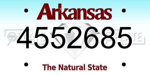4552685 Arkansas License Plate