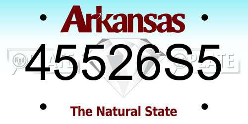 45526S5 Arkansas License Plate