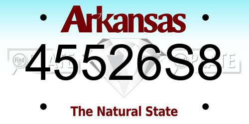 45526S8 Arkansas License Plate