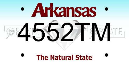 4552TM Arkansas License Plate
