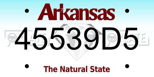 45539D5 Arkansas License Plate