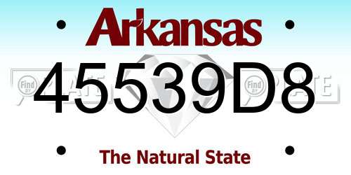45539D8 Arkansas License Plate