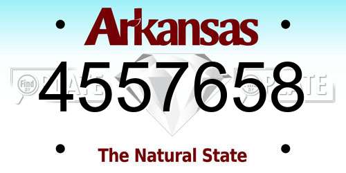 4557658 Arkansas License Plate
