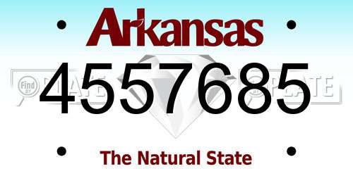 4557685 Arkansas License Plate