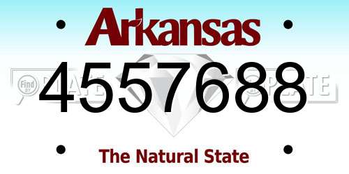 4557688 Arkansas License Plate