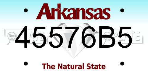 45576B5 Arkansas License Plate