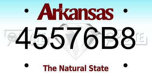 45576B8 Arkansas License Plate