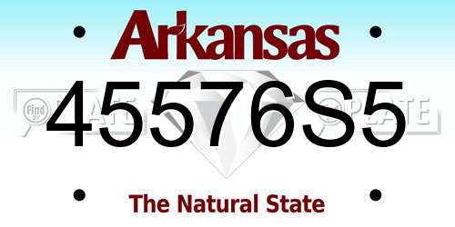 45576S5 Arkansas License Plate