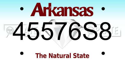 45576S8 Arkansas License Plate