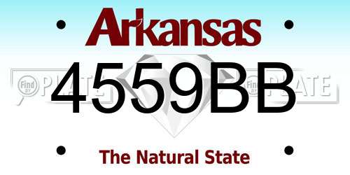 4559BB Arkansas License Plate