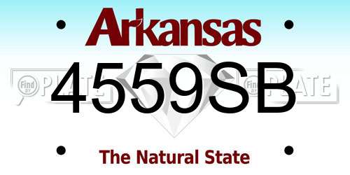 4559SB Arkansas License Plate