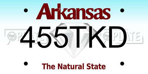 455TKD Arkansas License Plate