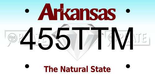 455TTM Arkansas License Plate