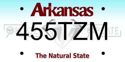 455TZM Arkansas License Plate