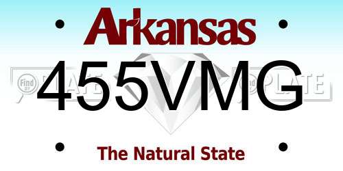 455VMG Arkansas License Plate