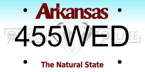455WED Arkansas License Plate