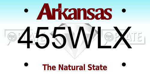 455WLX Arkansas License Plate
