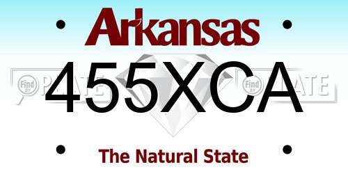 455XCA Arkansas License Plate