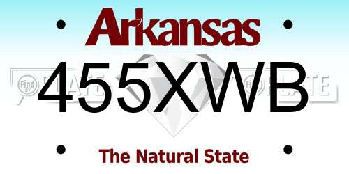 455XWB Arkansas License Plate