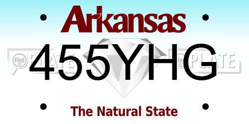 455YHG Arkansas License Plate