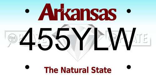 455YLW Arkansas License Plate