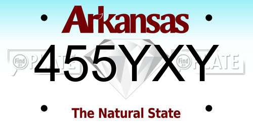 455YXY Arkansas License Plate