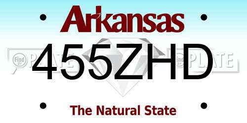 455ZHD Arkansas License Plate