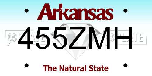 455ZMH Arkansas License Plate