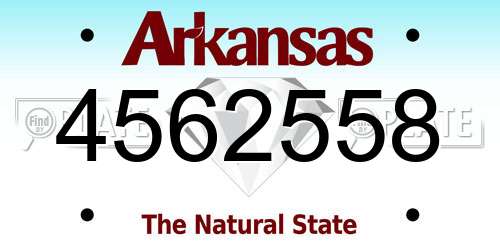 4562558 Arkansas License Plate