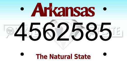 4562585 Arkansas License Plate