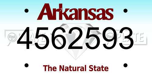4562593 Arkansas License Plate