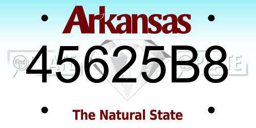 45625B8 Arkansas License Plate
