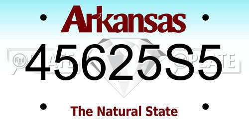 45625S5 Arkansas License Plate