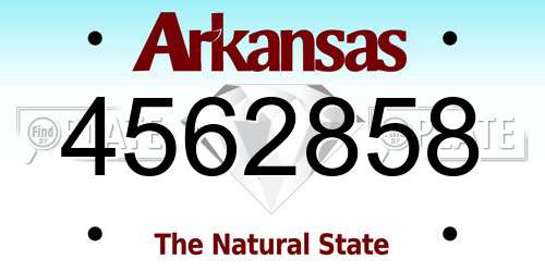 4562858 Arkansas License Plate