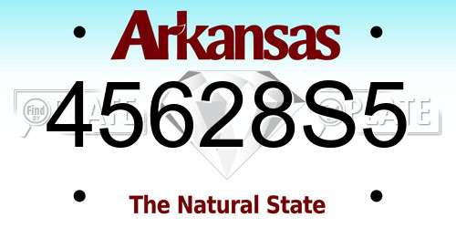 45628S5 Arkansas License Plate
