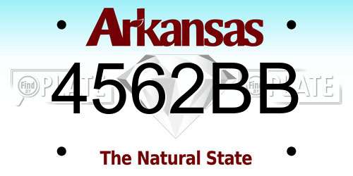 4562BB Arkansas License Plate