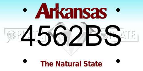 4562BS Arkansas License Plate