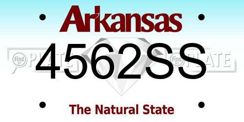 4562SS Arkansas License Plate