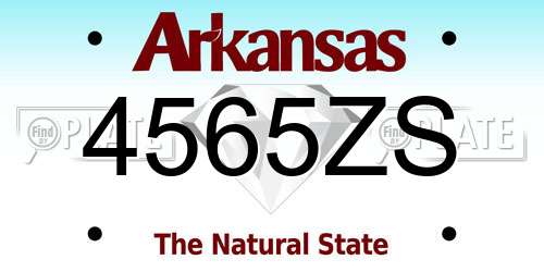 4565ZS Arkansas License Plate
