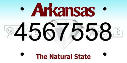 4567558 Arkansas License Plate