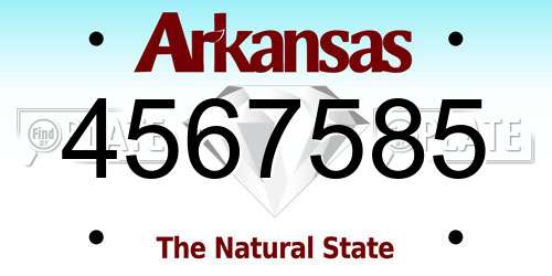 4567585 Arkansas License Plate