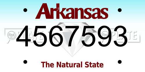 4567593 Arkansas License Plate
