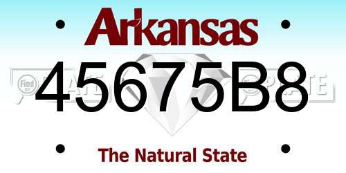 45675B8 Arkansas License Plate