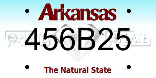 456B25 Arkansas License Plate