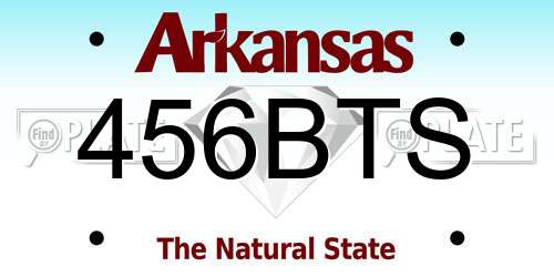456BTS Arkansas License Plate