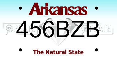 456BZB Arkansas License Plate