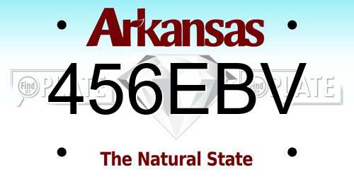 456EBV Arkansas License Plate