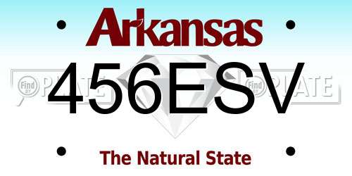 456ESV Arkansas License Plate