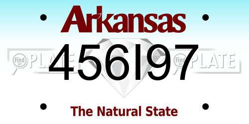 456I97 Arkansas License Plate